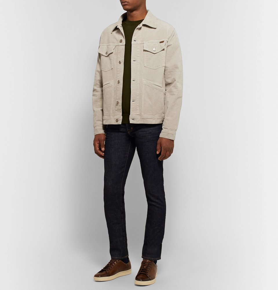 TOM FORD - Cotton-Blend Corduroy Trucker Jacket - Beige TOM FORD