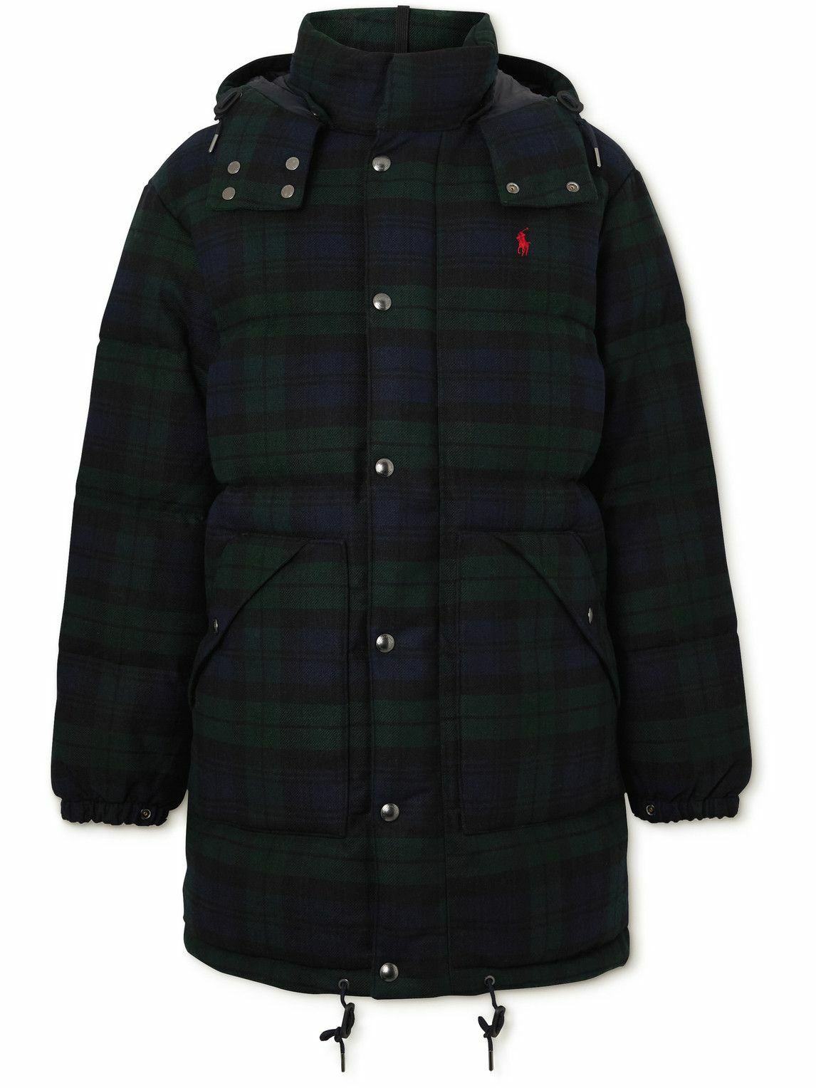 Polo Ralph Lauren Quilted Checked Wool Blend Hooded Down Jacket