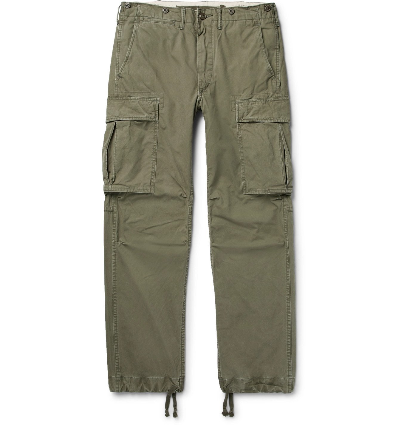 RRL - Slim-Fit Tapered Washed-Cotton Cargo Trousers - Green RRL