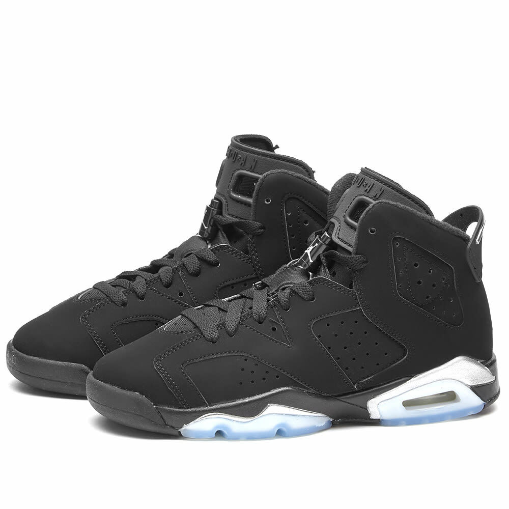 Air Jordan 6 Retro BG Sneakers in Black/Silver Nike Jordan Brand