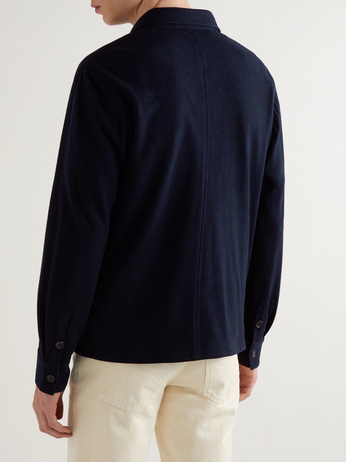 Thom Sweeney - Brushed-Cashmere Shirt Jacket - Blue Thom Sweeney