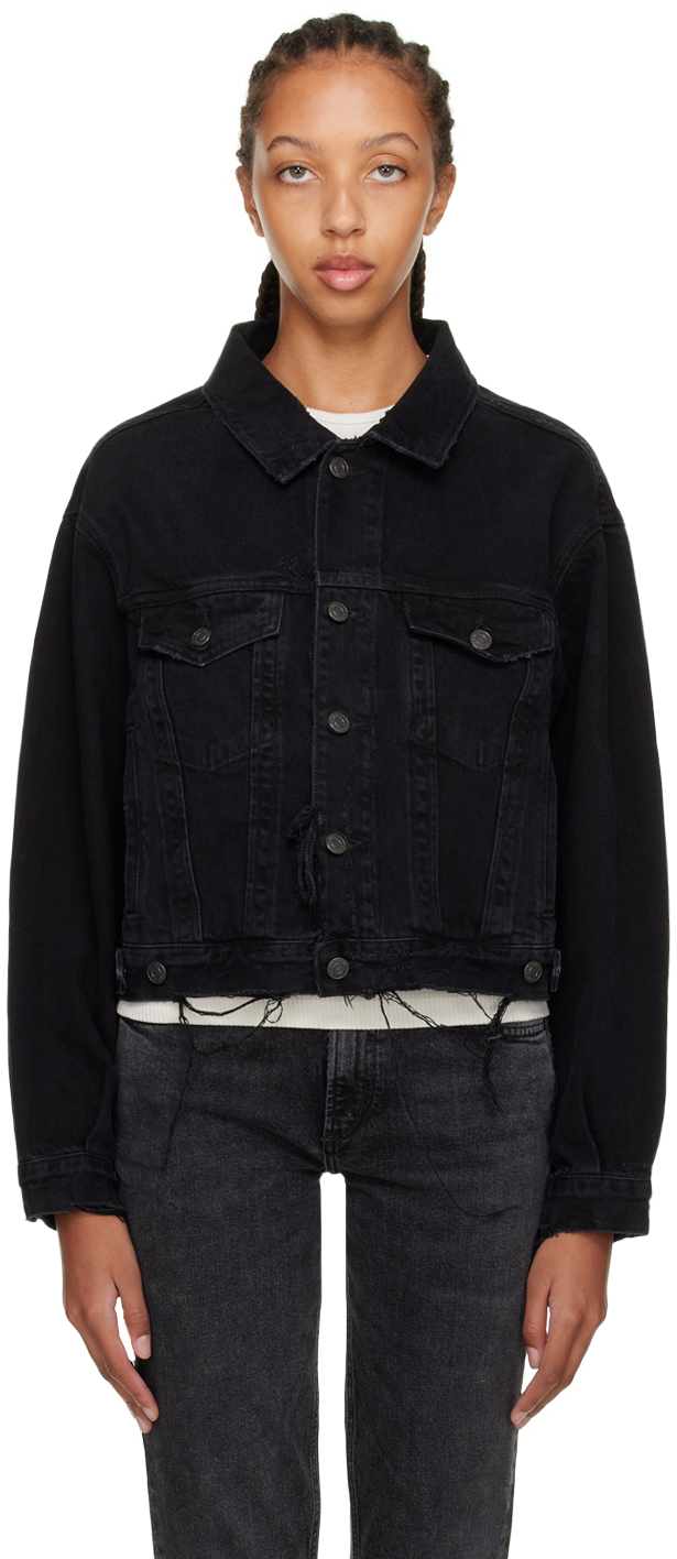 AGOLDE Black Shrunken Charli Denim Jacket AGOLDE