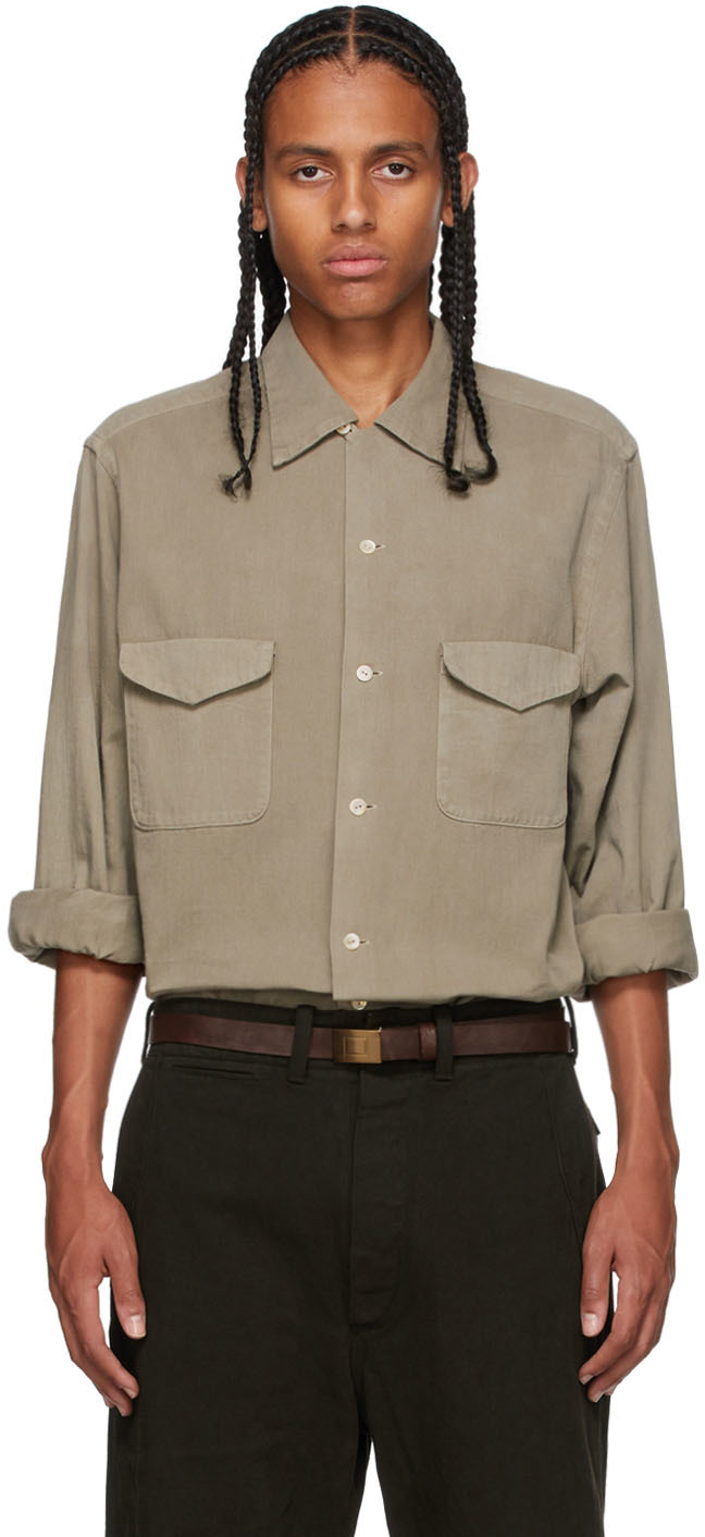 Taiga Takahashi Grey Open Collar Shirt