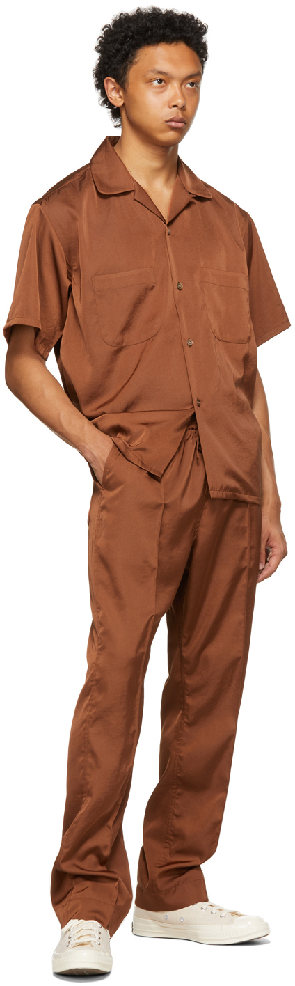 The Conspires Brown Satin Short Sleeve 