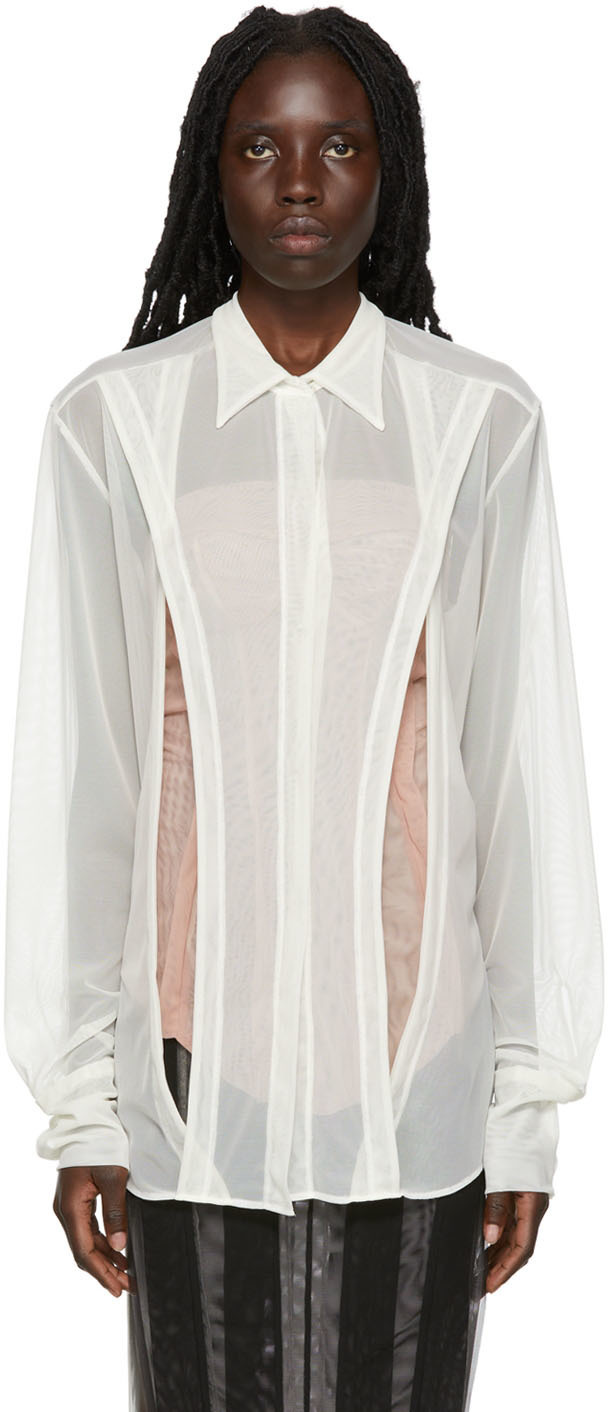 Kathryn Bowen Off-White Slashed Shirt Kathryn Bowen