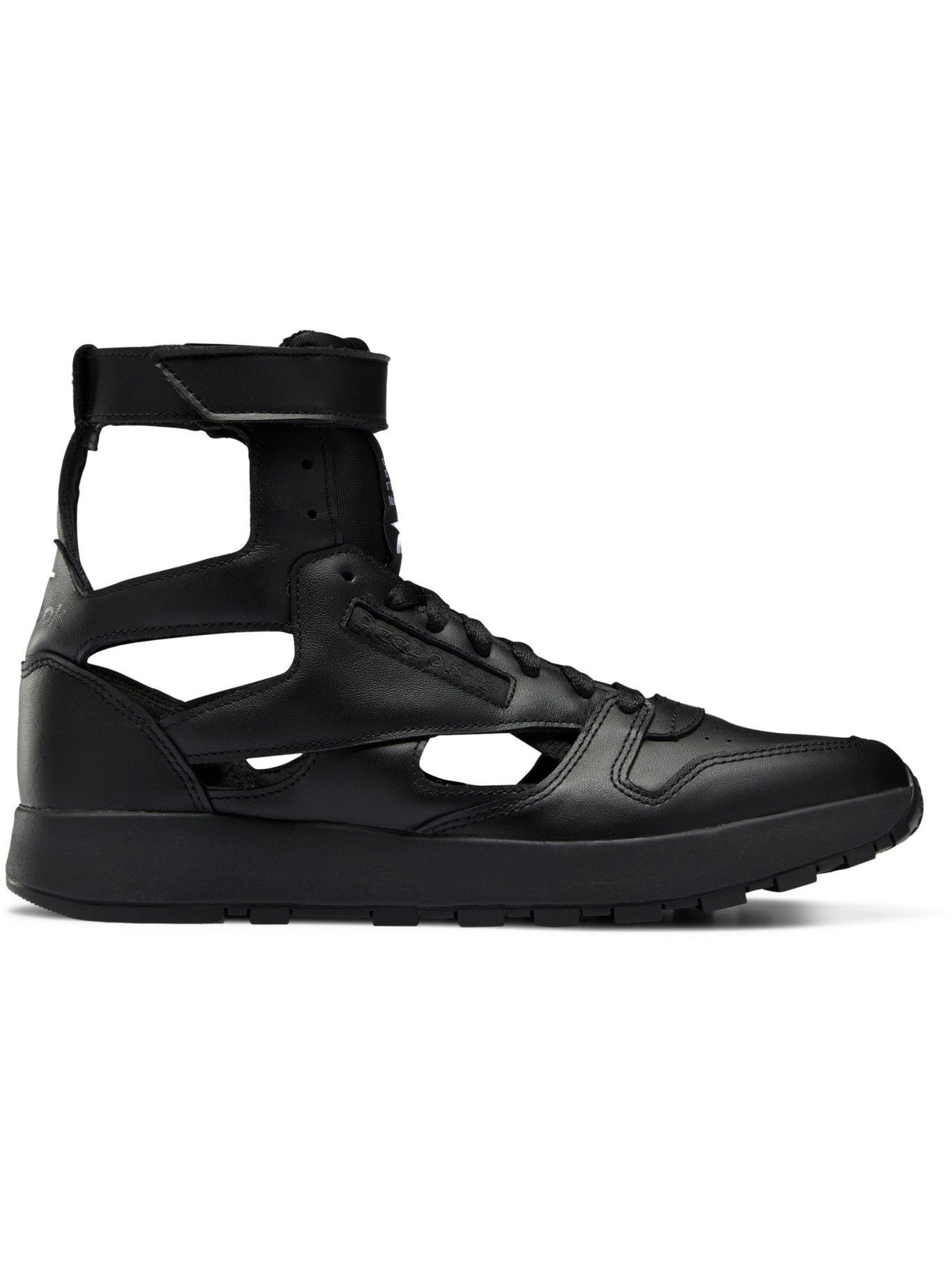 MAISON MARGIELA - Rebook Classic Leather High-Top Sneakers - Black ...