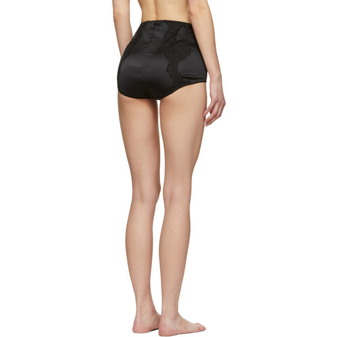 Dolce and Gabbana Black Satin High-Waisted Slip-In Briefs Dolce & Gabbana