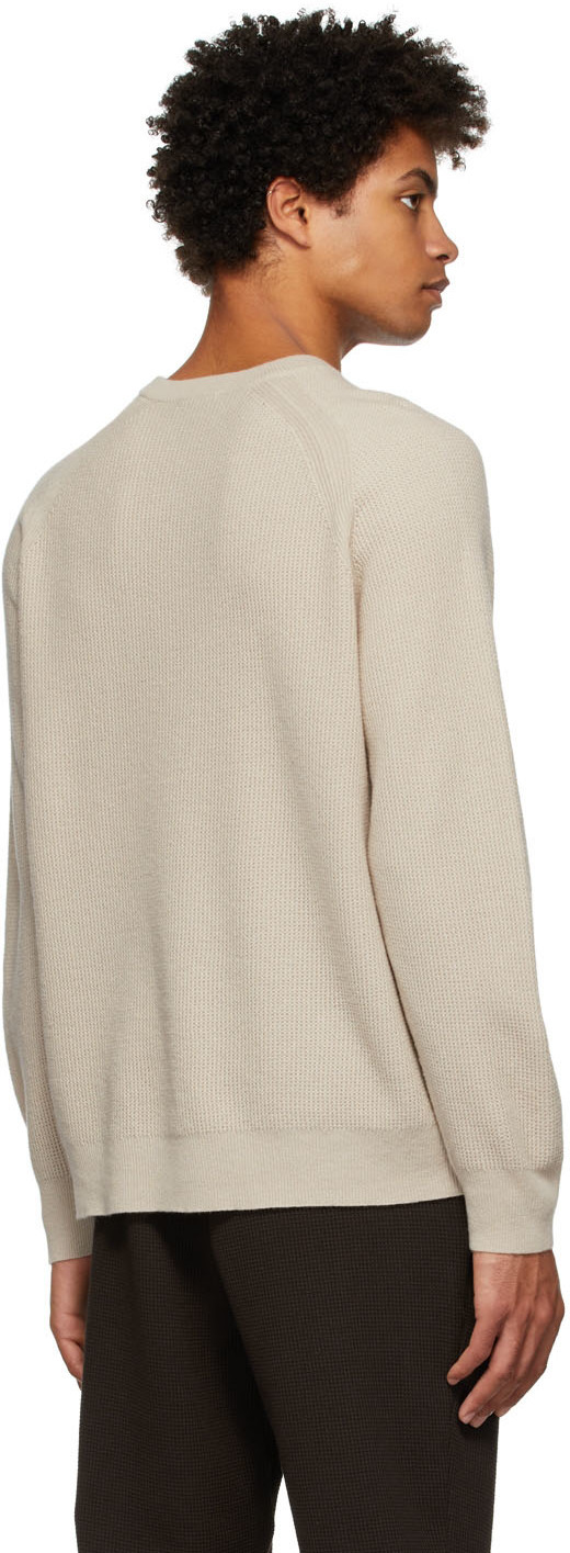 Theory Beige Cashmere Waffle Knit Sweater Theory