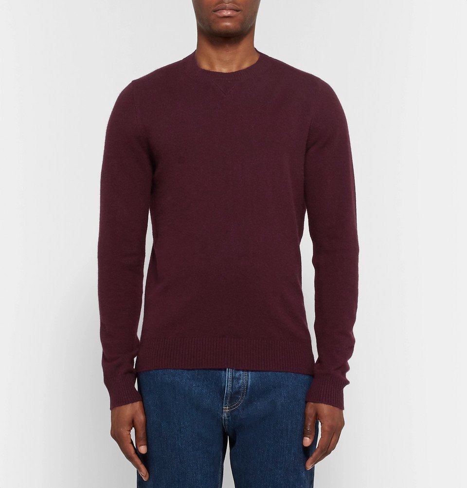 Derek Rose - Finley Cashmere Sweater - Men - Burgundy Derek Rose