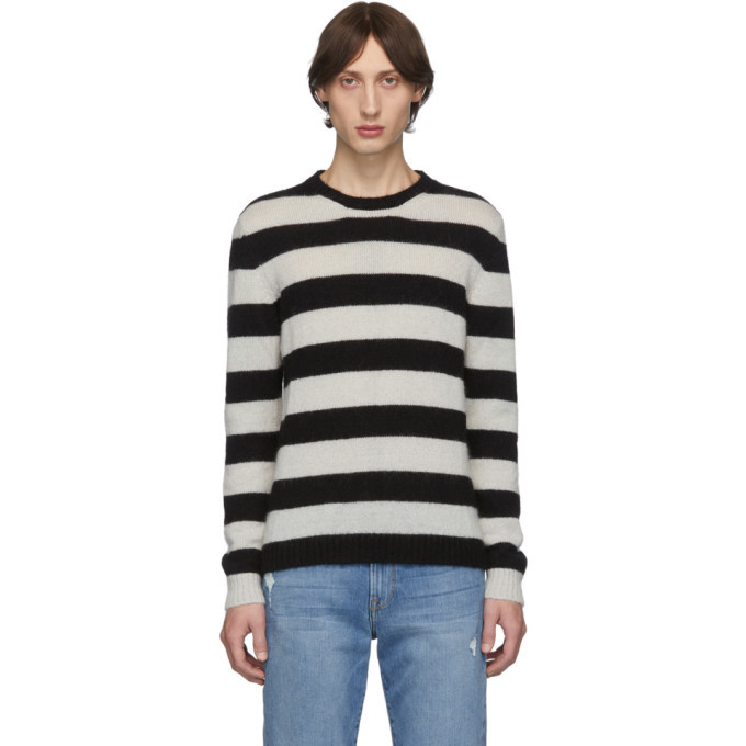 White Striped Mohair Sweater Eidos