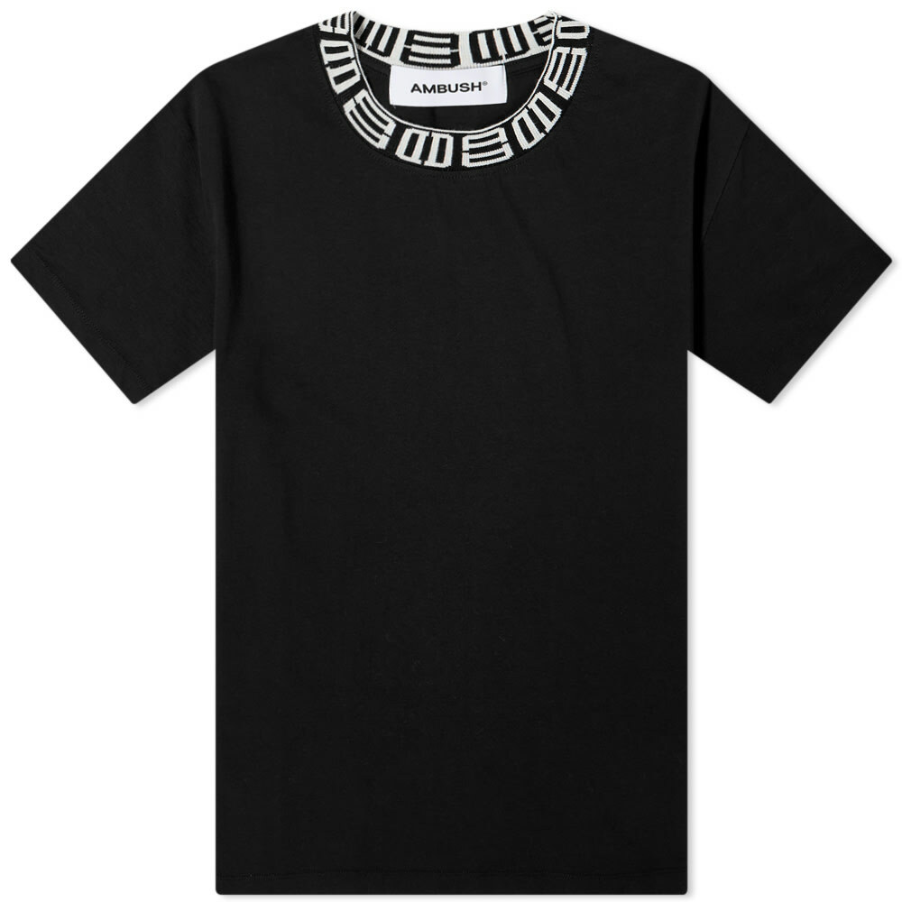 Ambush Women's Monogram Rib Neck T-Shirt in Black Ambush