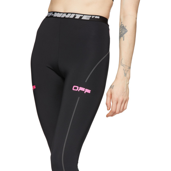 off white black and pink leggings