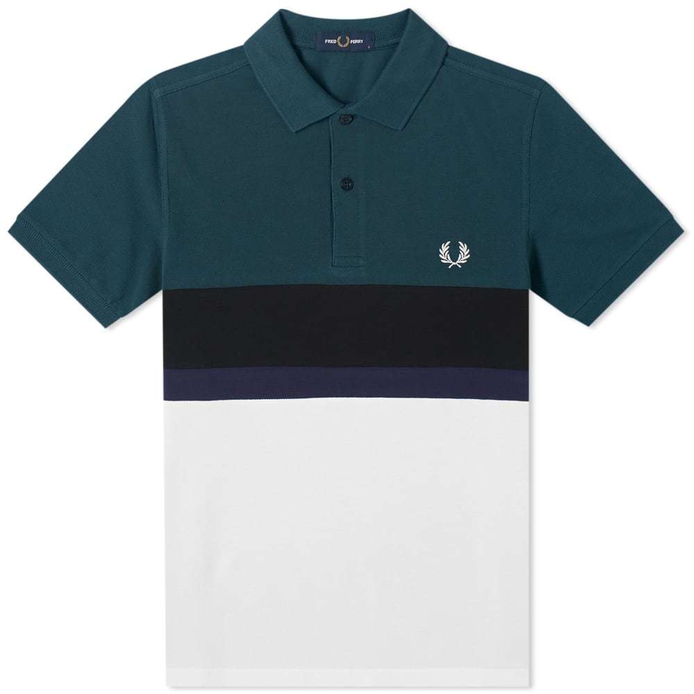 fred perry colour block polo shirt