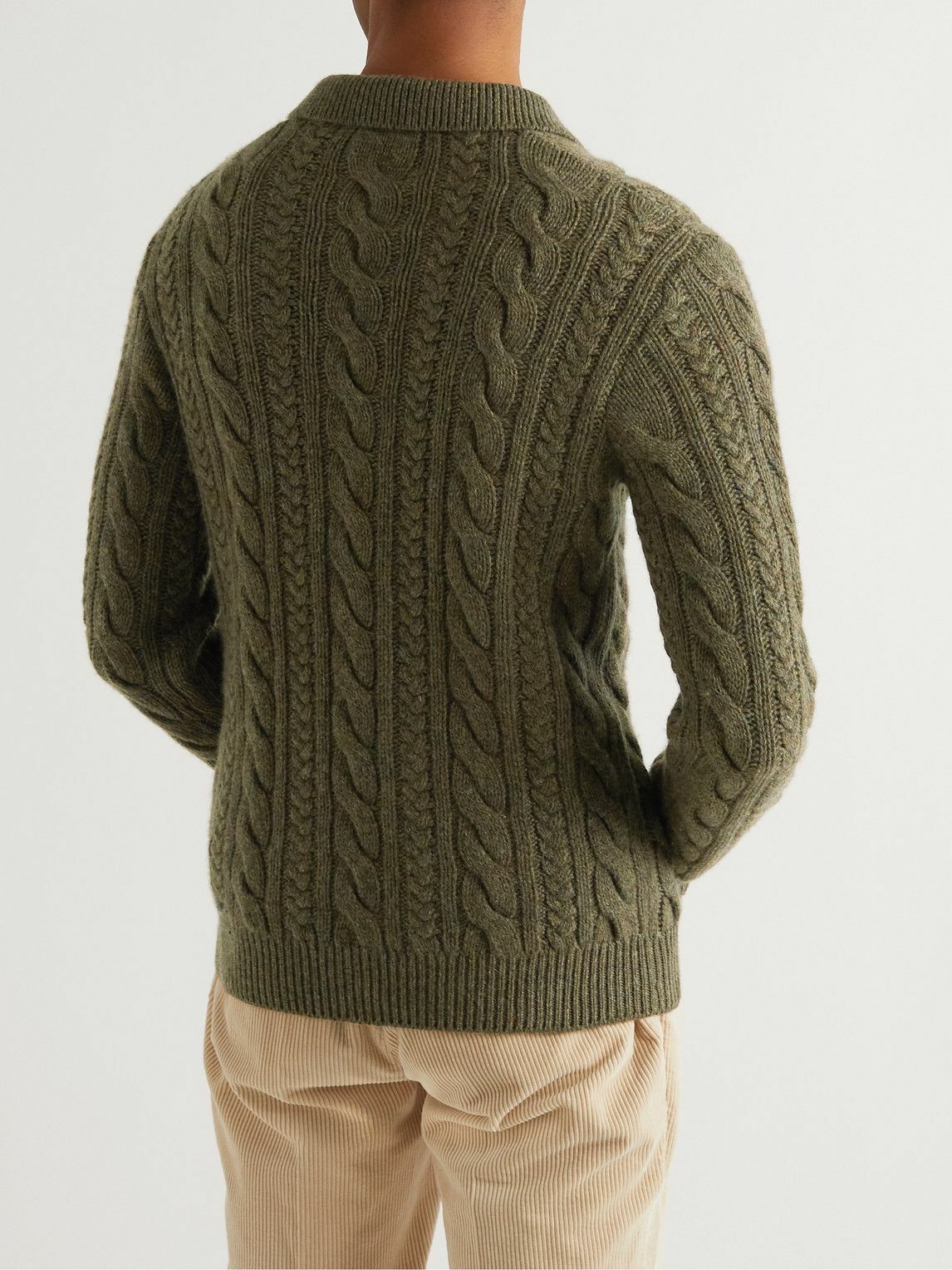 Ralph Lauren Purple label - Slim-Fit Cable-Knit Cashmere Sweater - Green Ralph  Lauren Purple Label