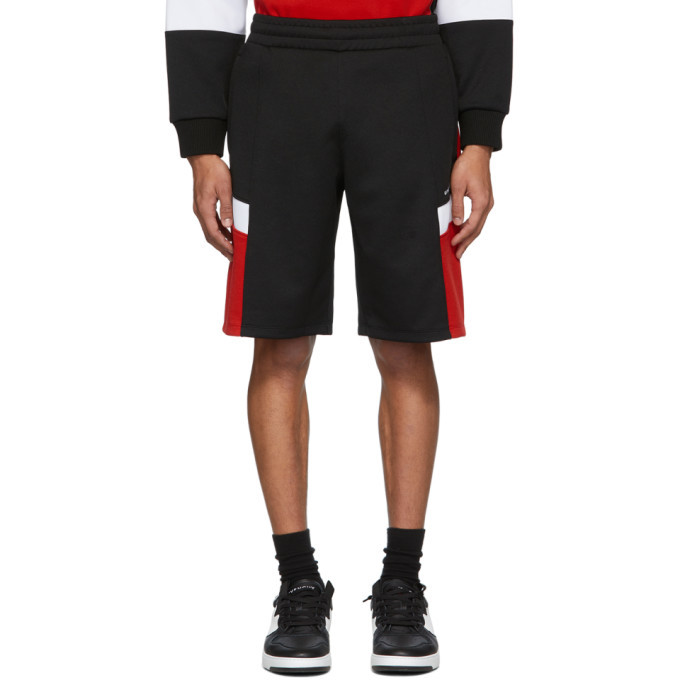 Givenchy Black and Red Logo Sweat Shorts Givenchy