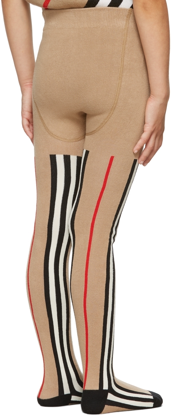 Burberry Kids Beige Icon Stripe Tights Burberry