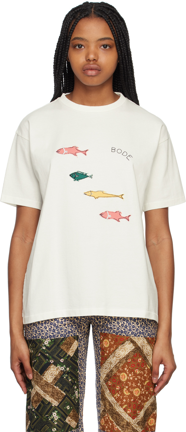 Bode Off-White Fish T-Shirt Bode