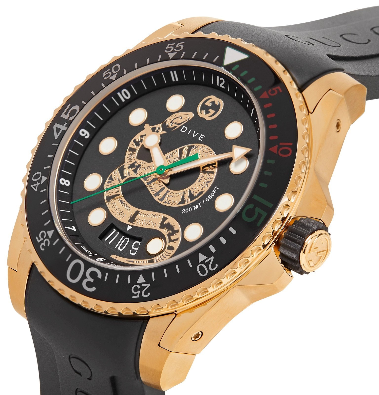 Gucci - Dive 45mm Gold PVD-Coated Watch 