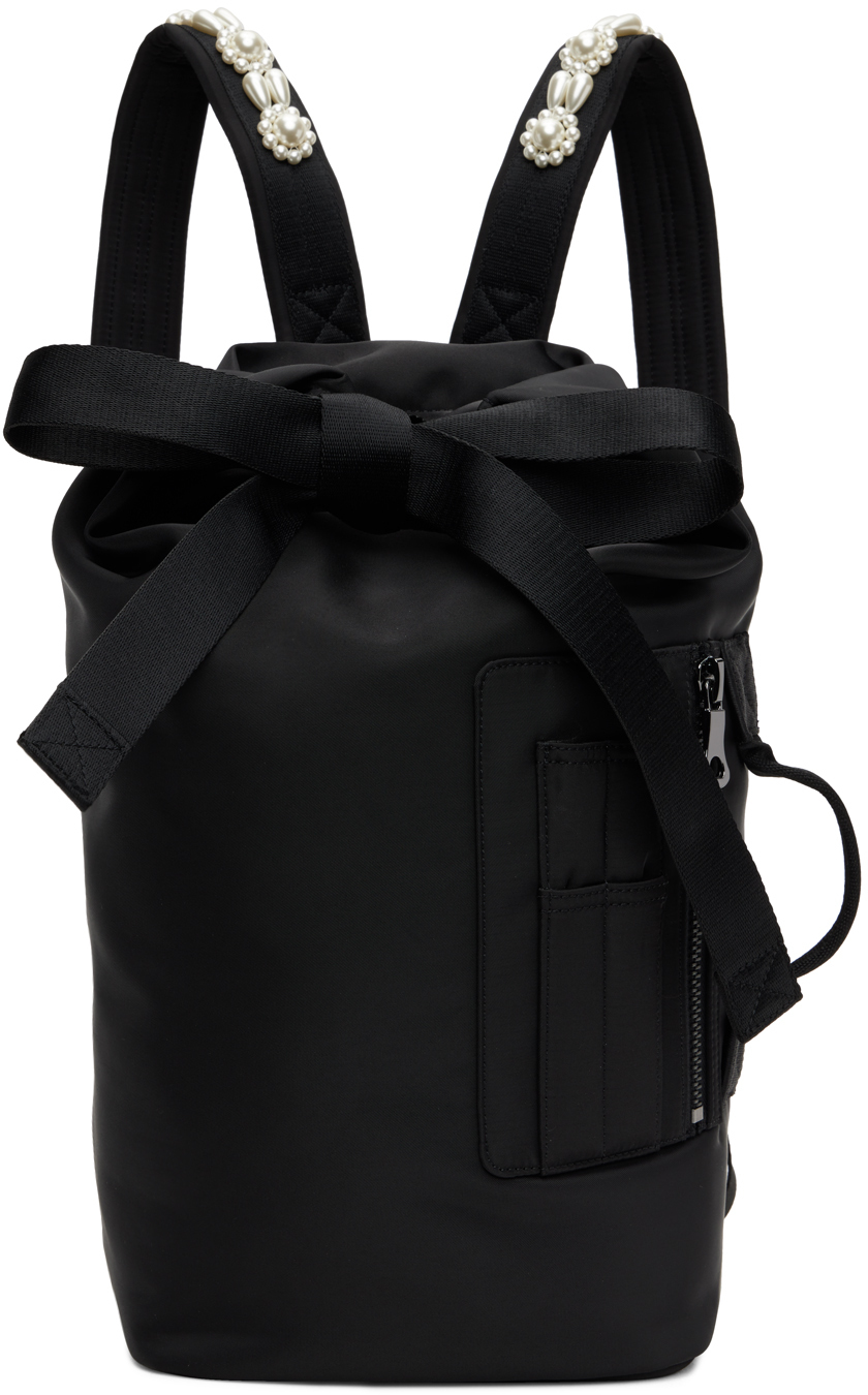 Simone Rocha Black Small Bow Tie Backpack Simone Rocha