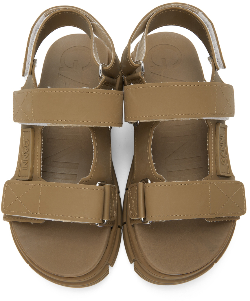 GANNI Brown Recycled Rubber Sandals GANNI