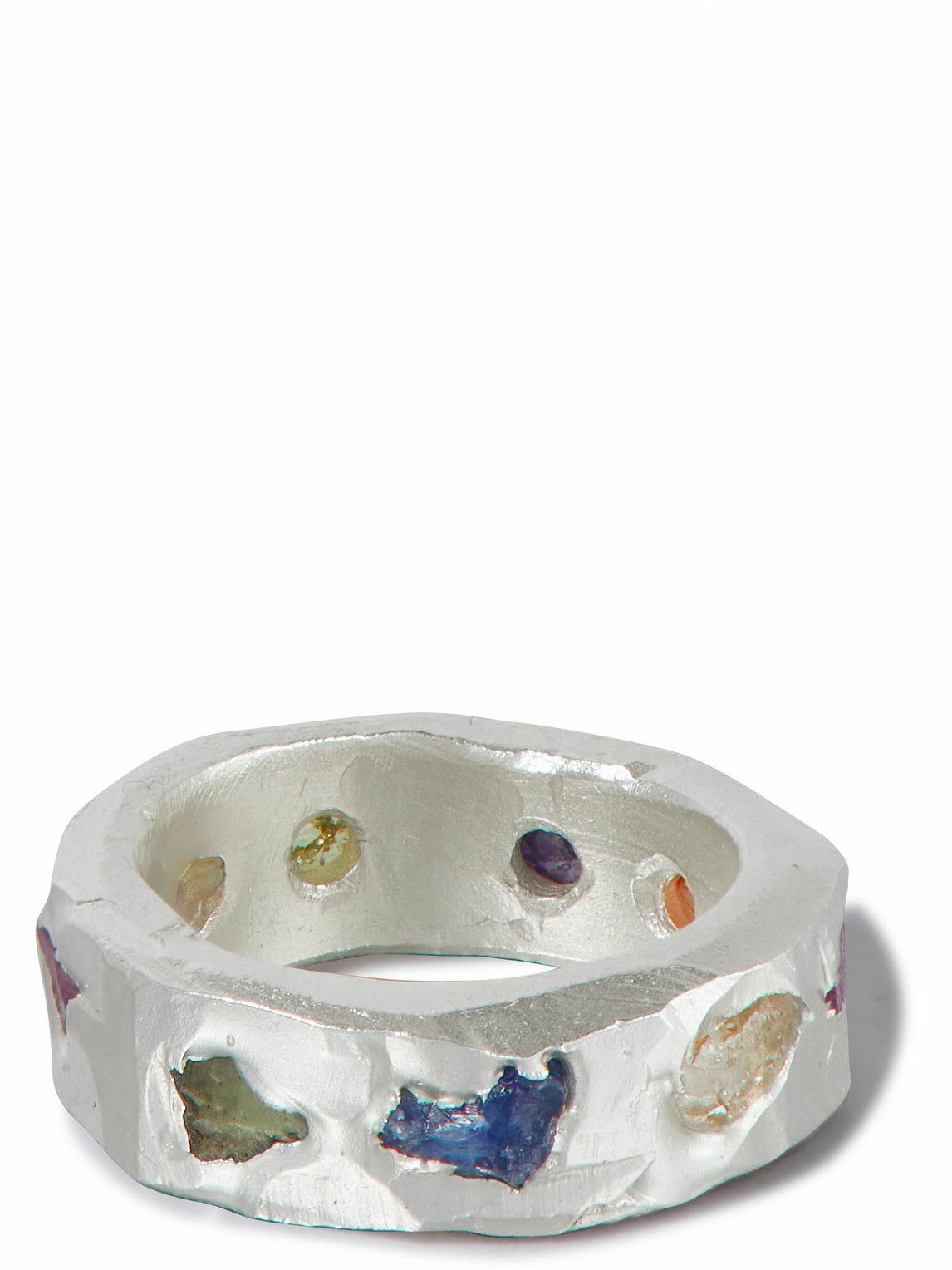 The Ouze Sterling Silver Sapphire Ring Silver