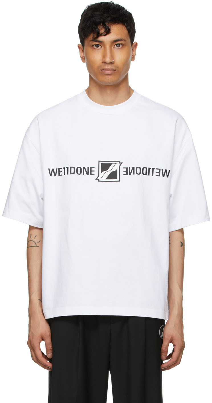 We11done White Mirror Logo T-Shirt We11done