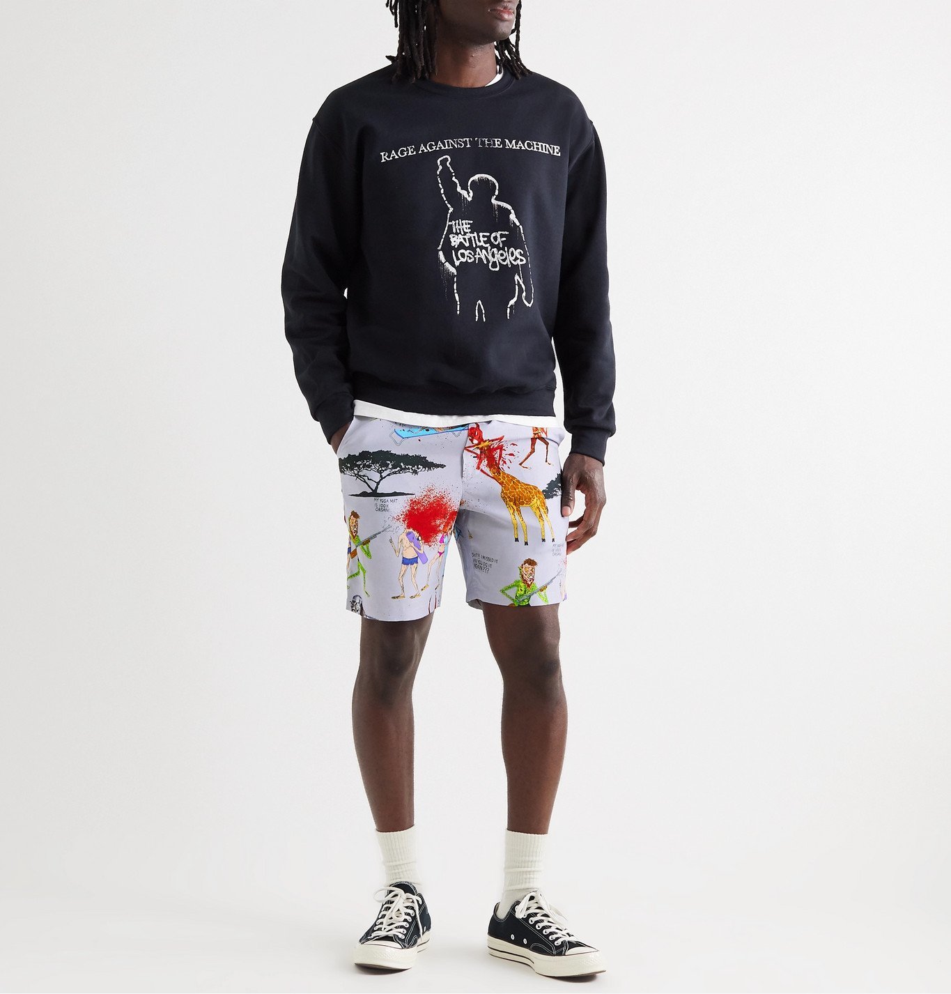 Wacko Maria - Nasty Neckface Printed Woven Shorts - Gray Wacko Maria