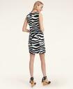 Brooks Brothers Women's Cotton Zebra Print Shift Dress | Black/White