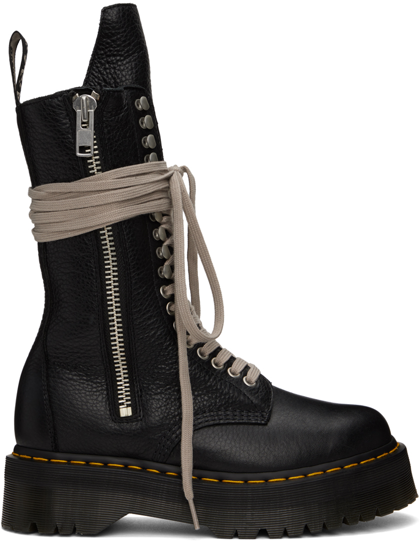 Rick Owens Black Dr. Marten's Edition Boots Rick Owens