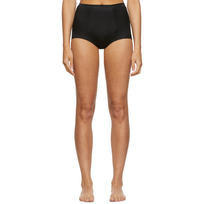 Dolce and Gabbana Black Satin High Waisted Briefs Dolce & Gabbana