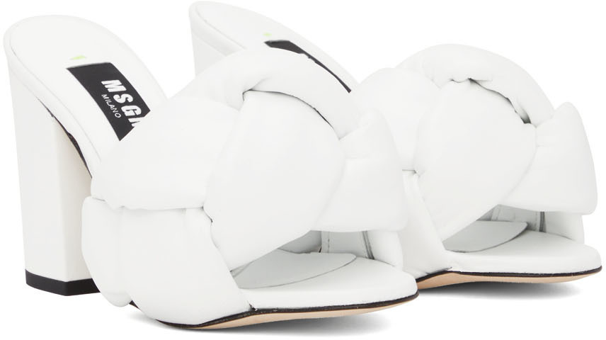 MSGM White Knot Heeled Sandals MSGM