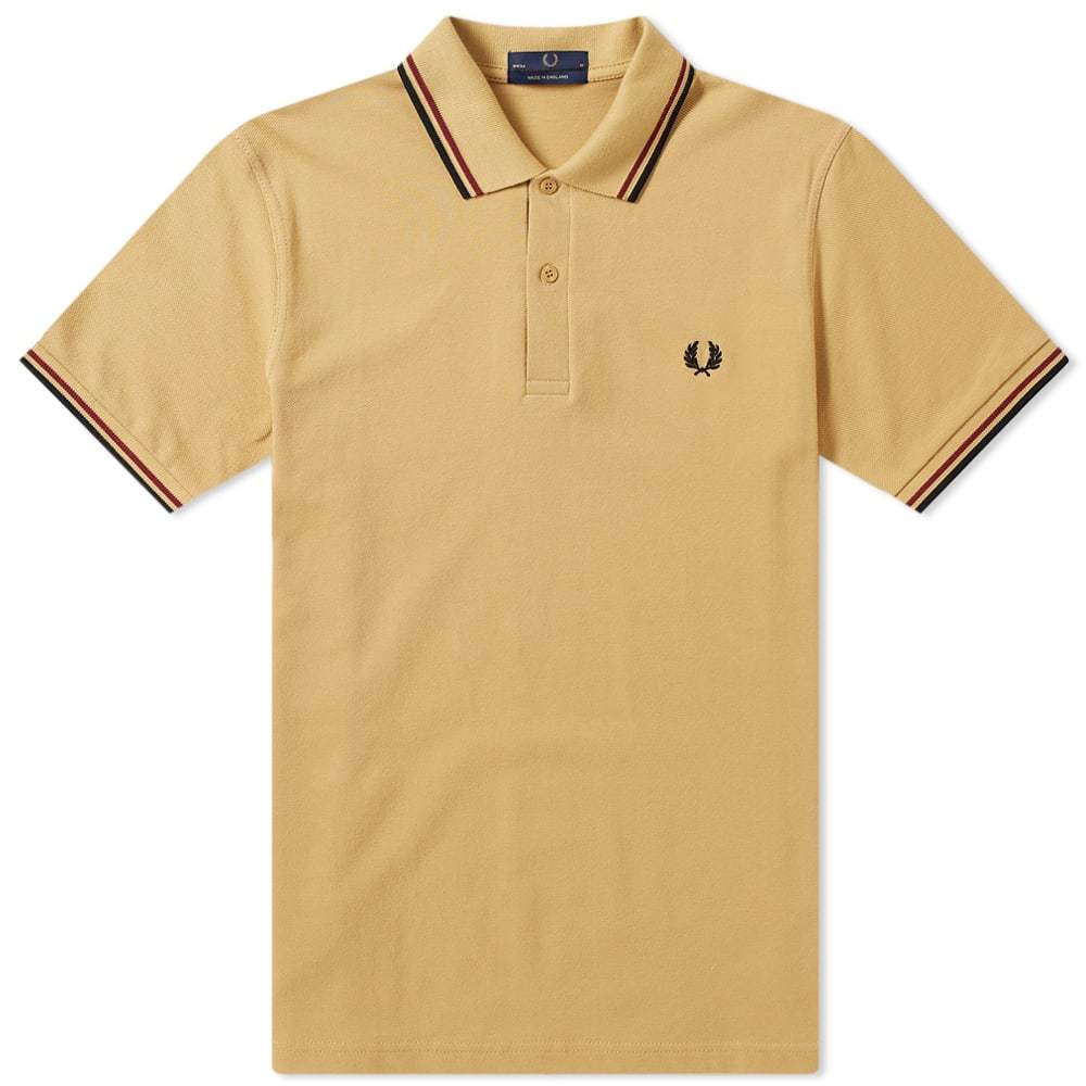 Fred Reissues Tipped Polo Gold, Maroon Black Fred Perry