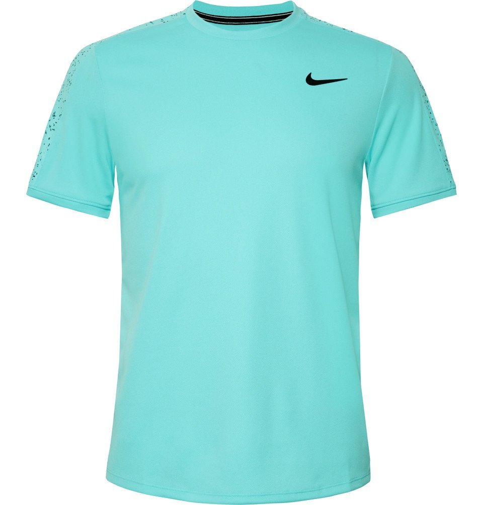 Nike Tennis - NikeCourt Printed Dri-FIT Tennis T-Shirt - Turquoise Nike ...