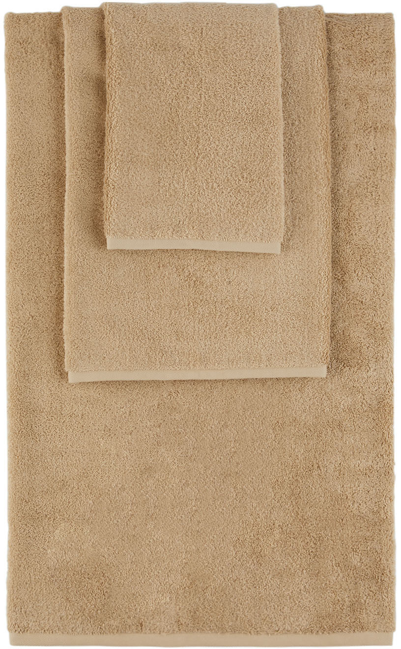 Tekla Beige Solid ThreePiece Towel Set Tekla Fabrics