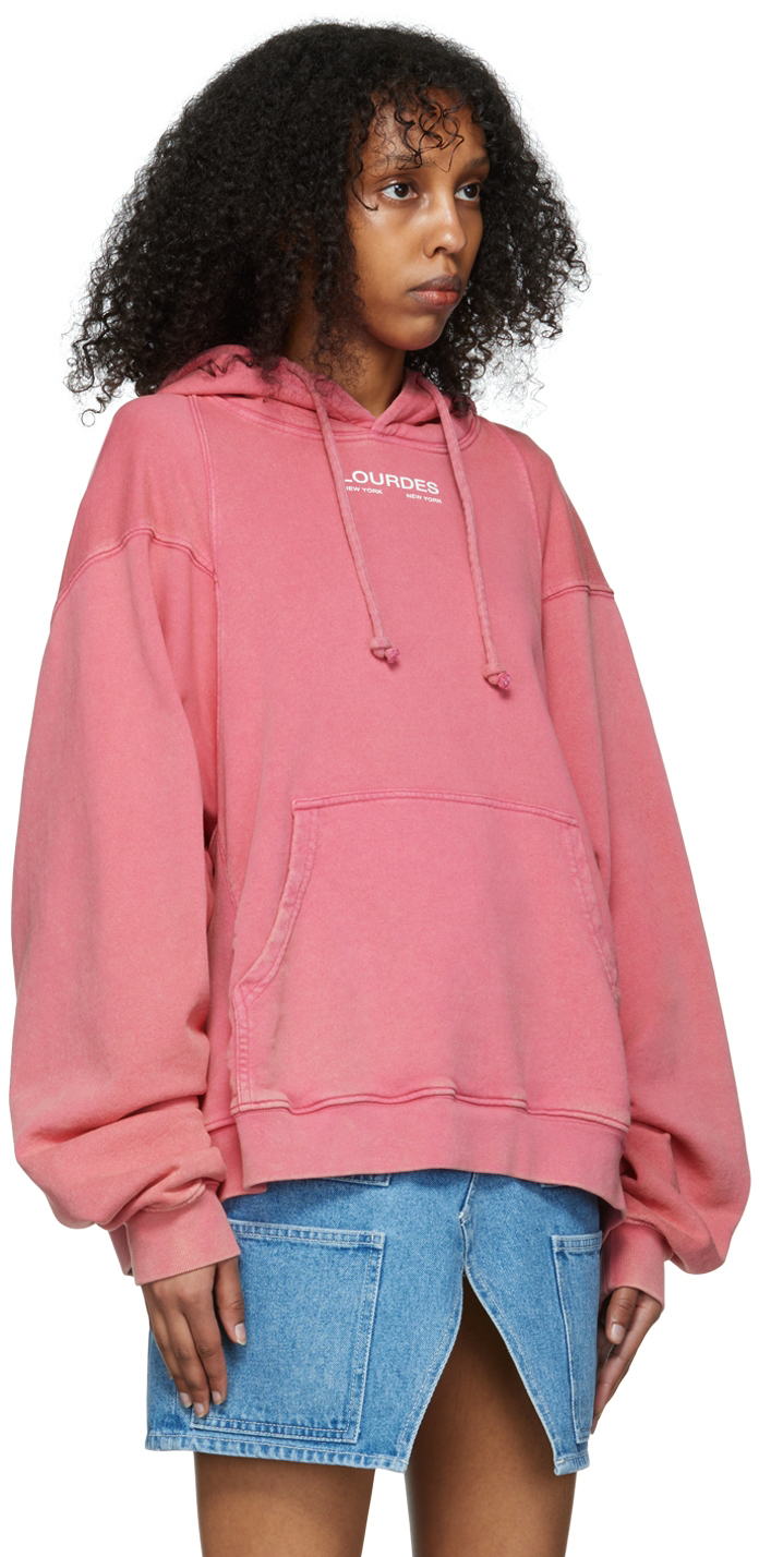 Lourdes Pink Cotton Hoodie Lourdes