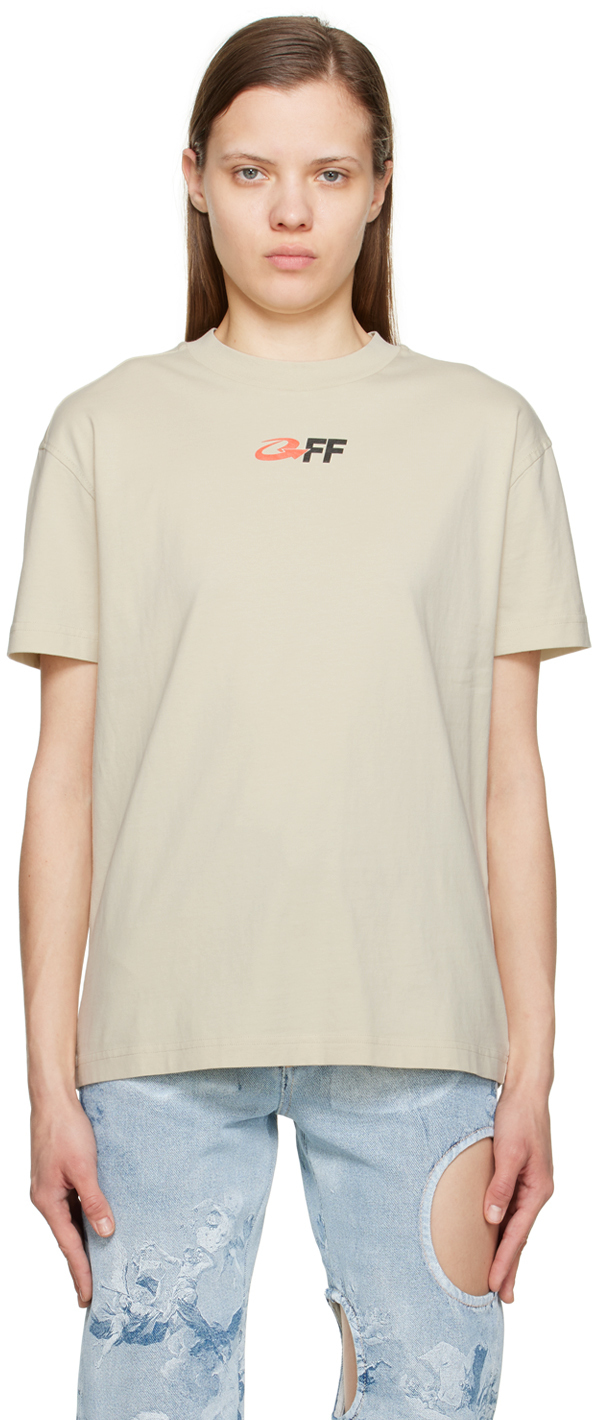 Off-White Beige Arrow T-Shirt Off-White