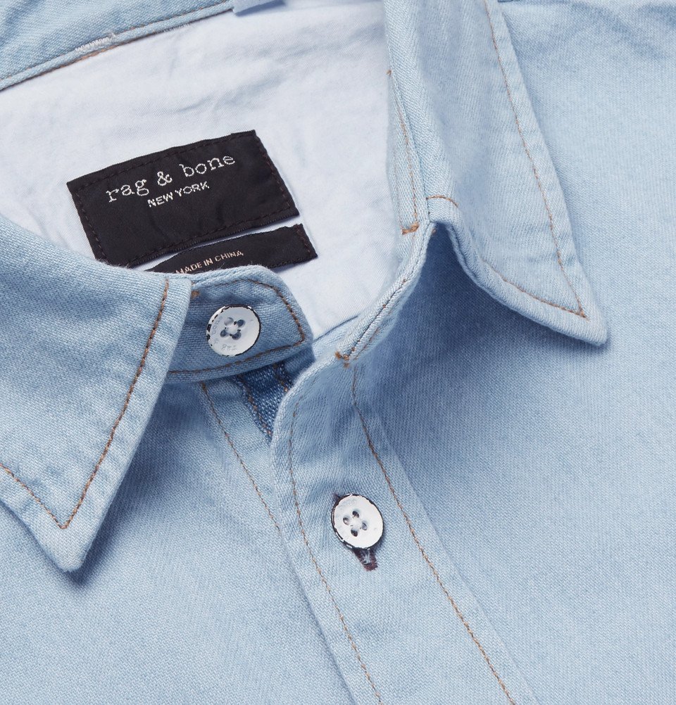 bone - Fit 3 Denim Shirt - Blue Rag 