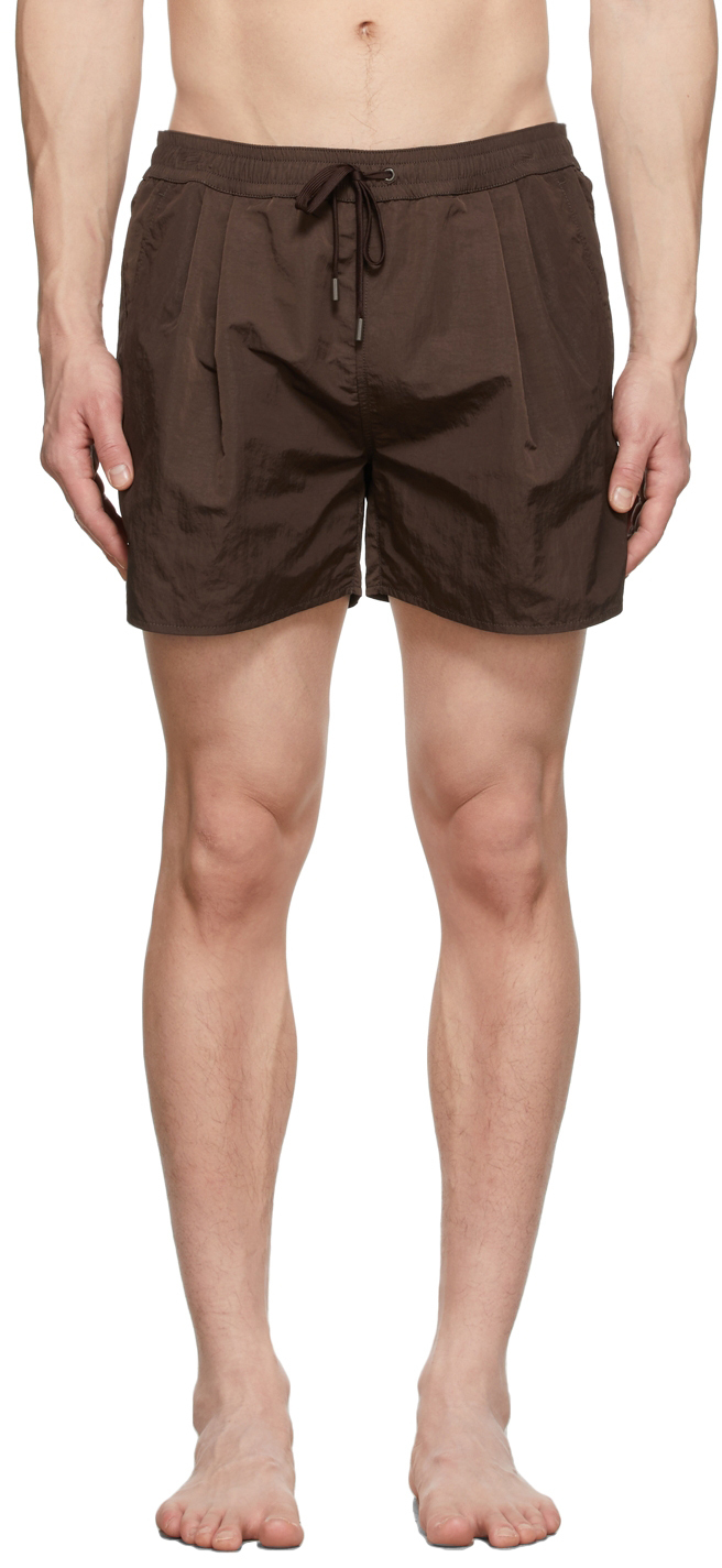 Recto Brown Vintage Swim Shorts Recto