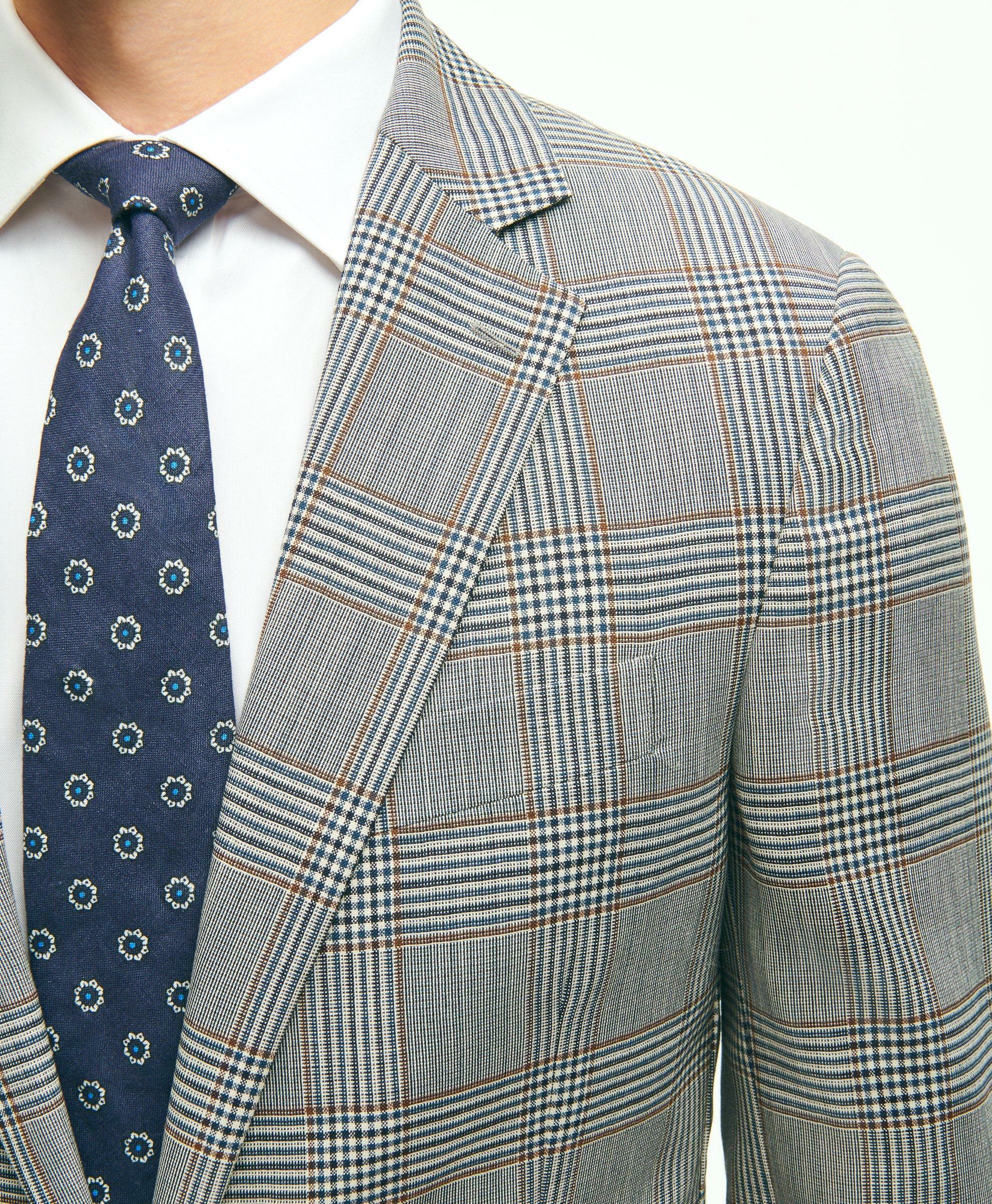 Brooks Brothers Men's Regent Fit Wool Check Suit Jacket | Blue