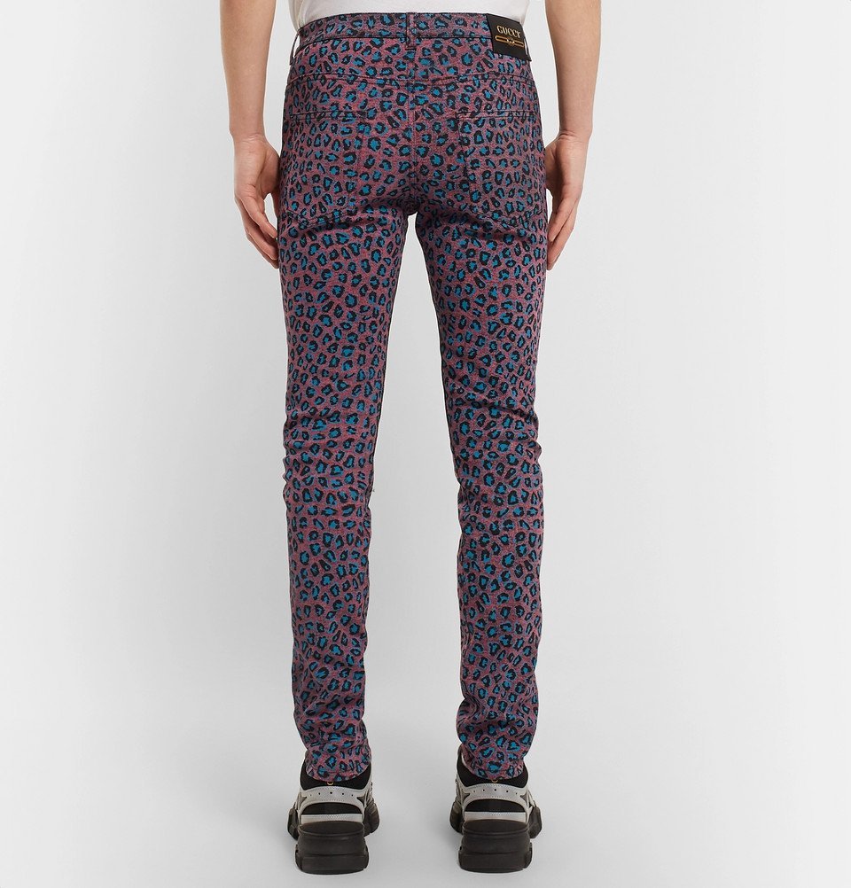 Skinny-Fit Leopard-Print Stretch-Denim 