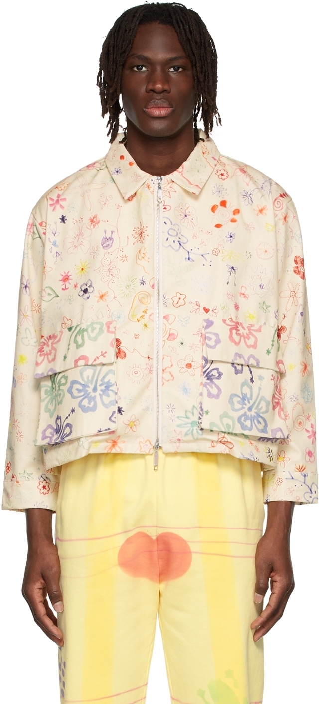 off white flower jacket