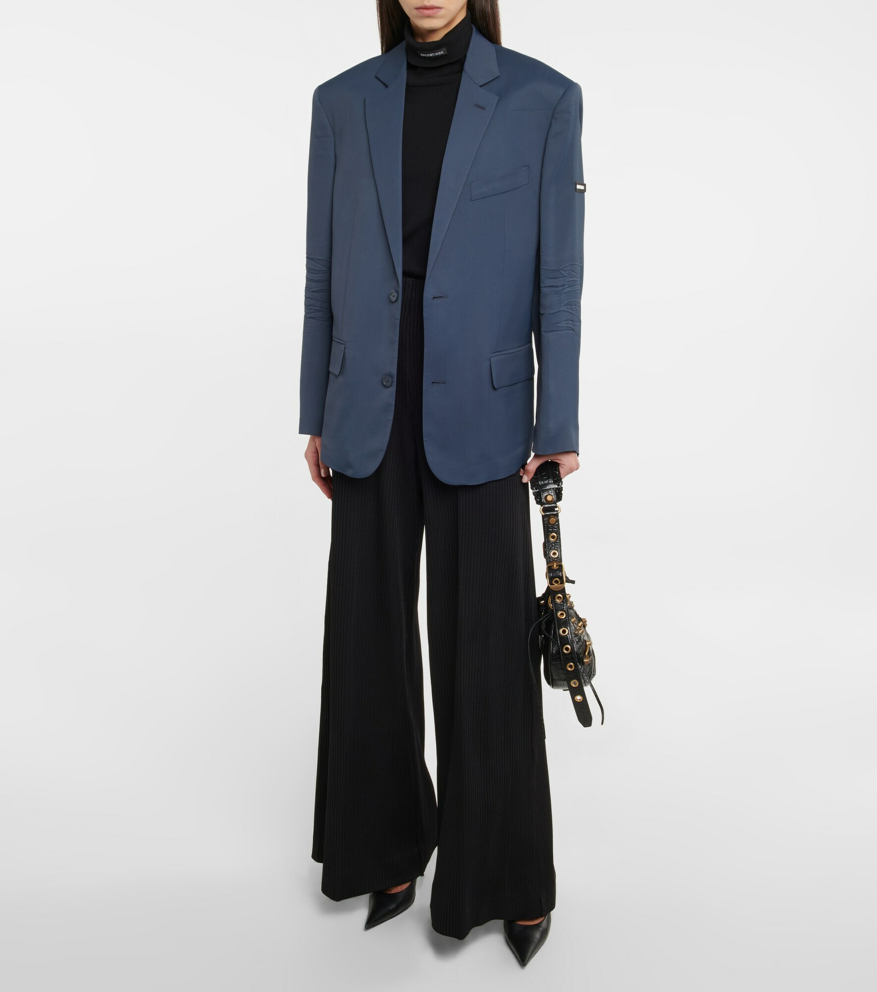 Balenciaga Women Black Viscose Palazzo Pant