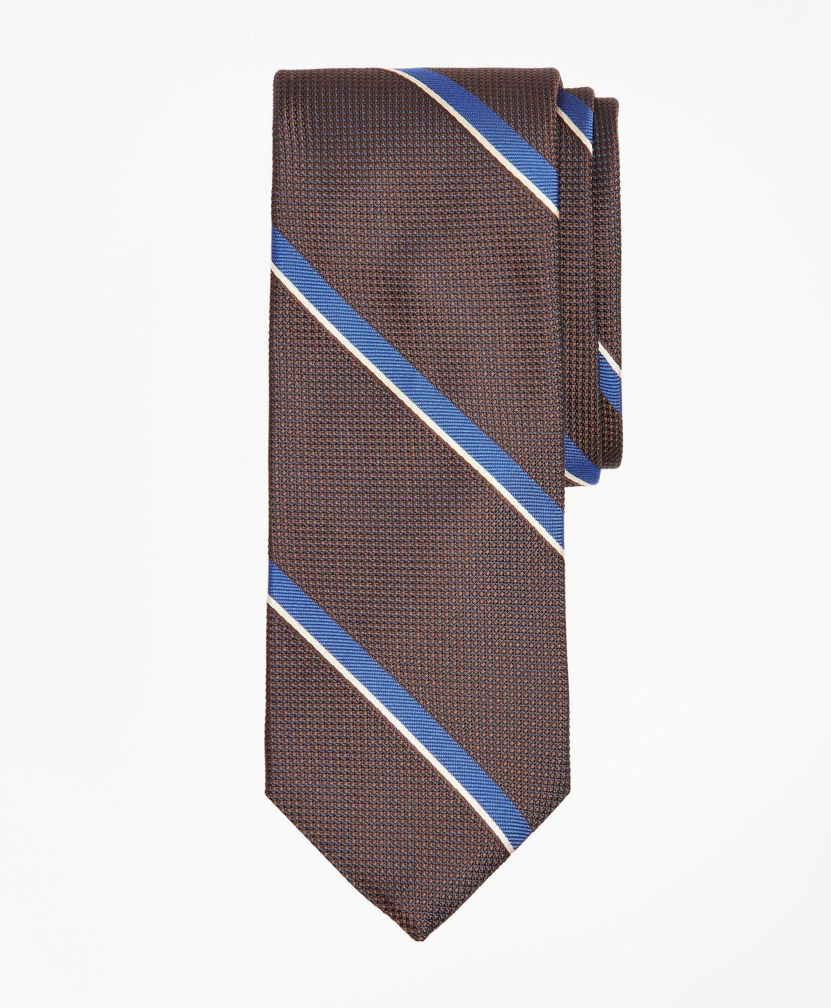 Brooks Brothers Men's Wide Stripe Tie | Brown
