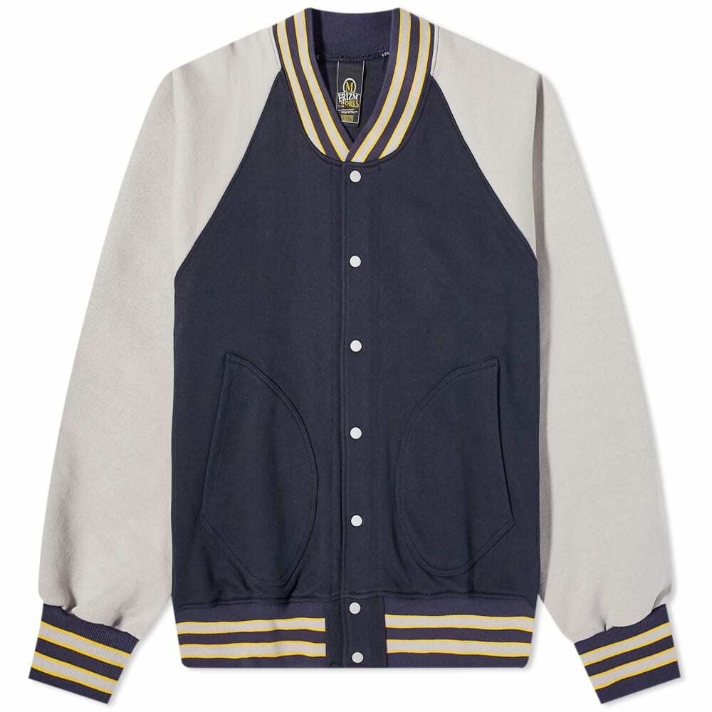 FrizmWORKS Men's Mild Varsity Jacket in Navy FrizmWORKS