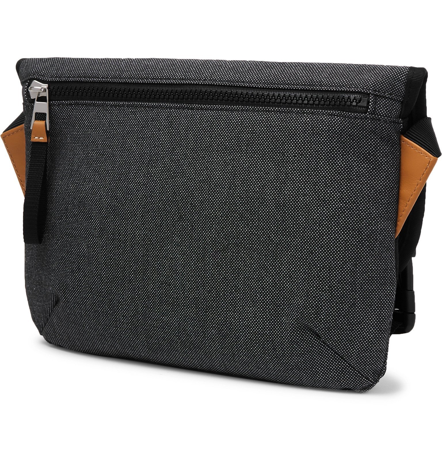 Loewe Eye/LOEWE/Nature LeatherTrimmed Canvas Messenger Bag Black Loewe