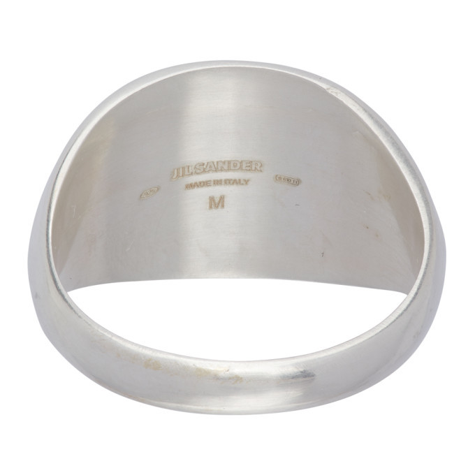 Jil Sander Silver Classic Chevalier Ring Jil Sander