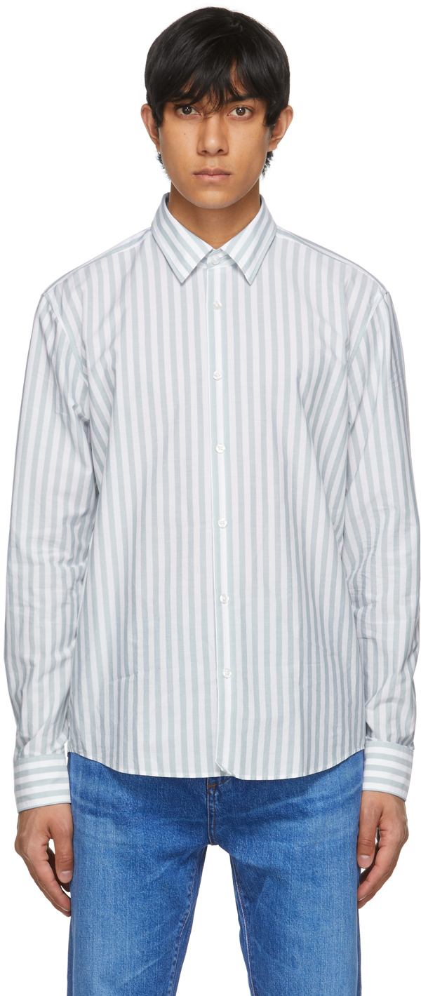 Hugo Blue & White Striped Ermo Shirt Hugo Boss