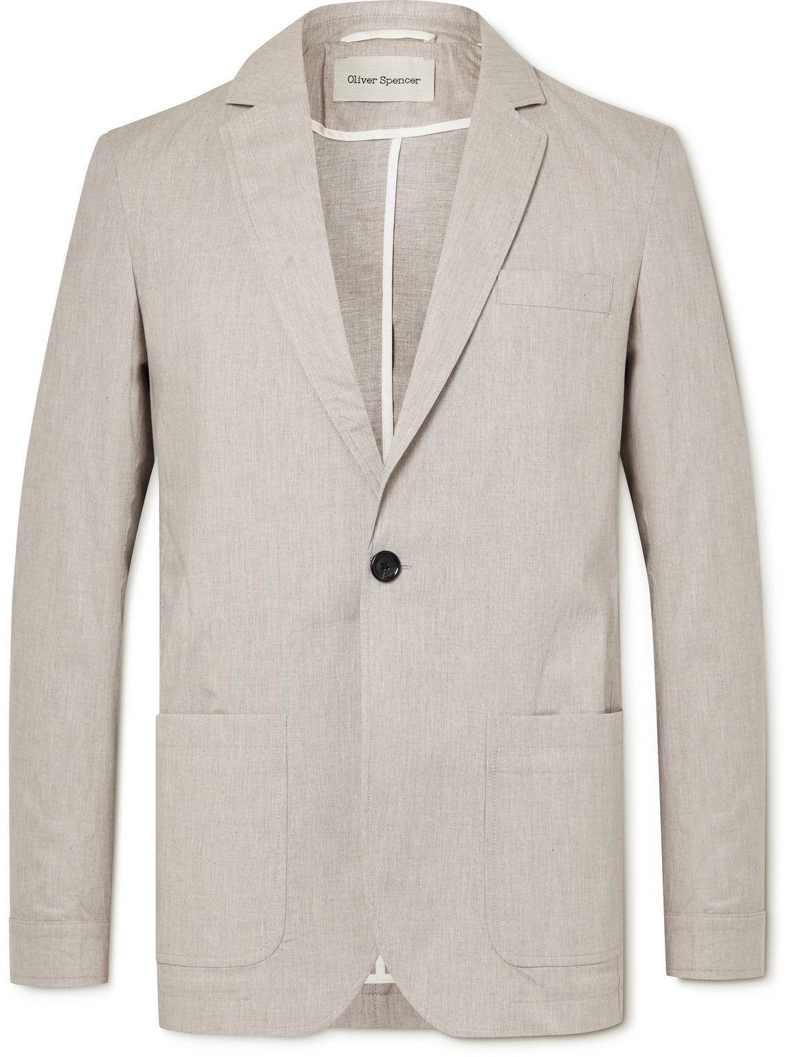 Photo: Oliver Spencer - Fairway Unstructured Cotton-Blend Suit Jacket - Gray