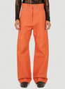 Wide Leg Worker Pants in Orange