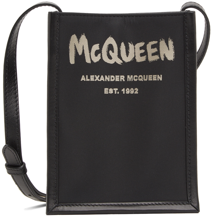 Alexander McQueen Black Mini Edge Crossbody Messenger Bag Alexander McQueen